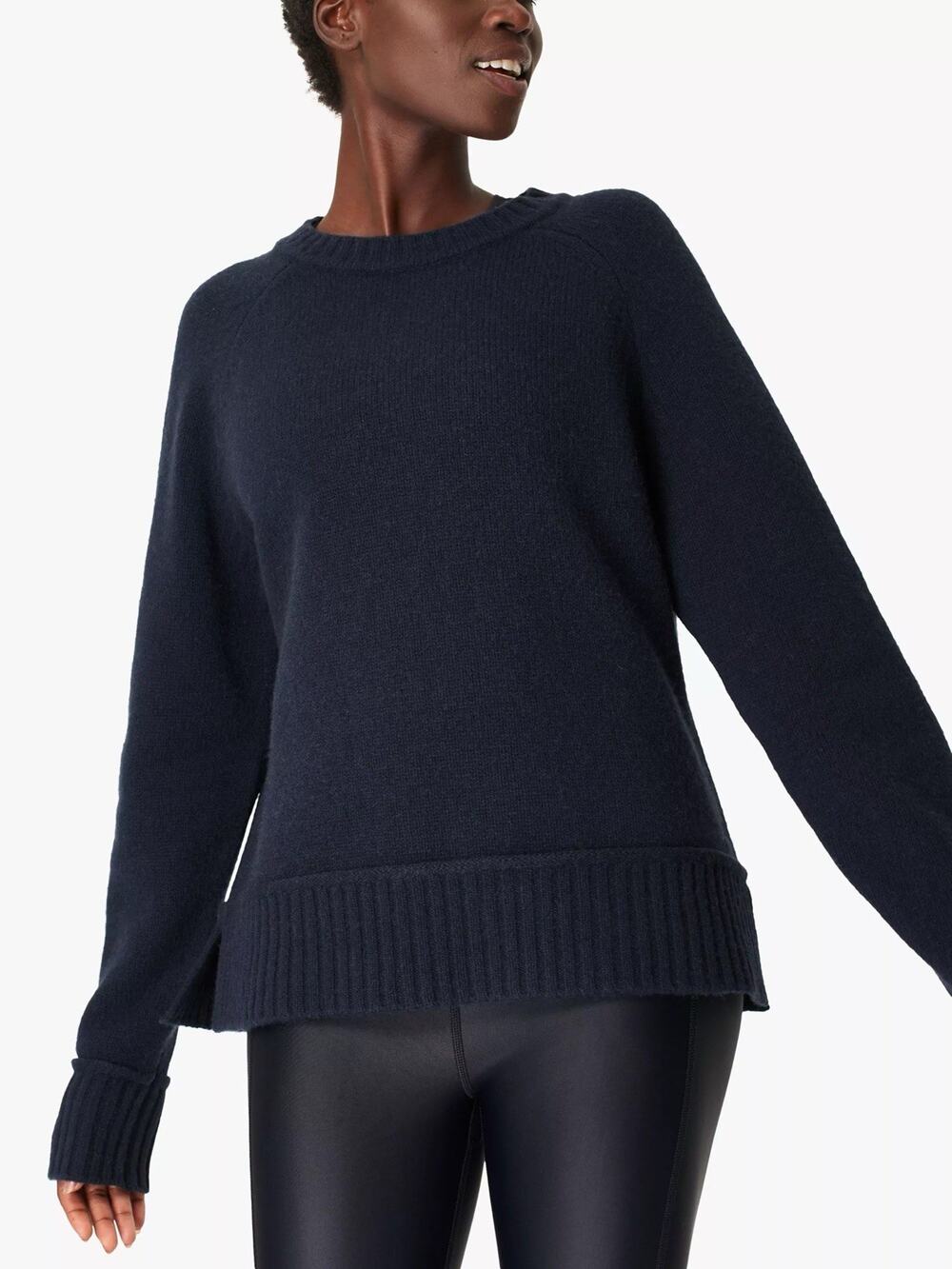 Sweaty Betty Elevate Mountain Blue Wool Yak Jumper Sweater Womens Small
